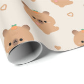Cute Love Capybara Cadeaupapier (Rol Hoek)