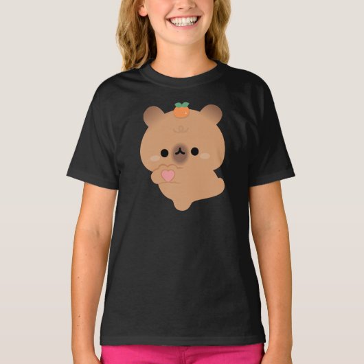 Cute Love Capybara T-shirt (Voorkant)