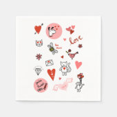 Cute Love Cartoon Servet (Voorkant)