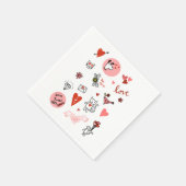 Cute Love Cartoon Servet (Hoek)