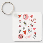 Cute Love Cartoon Sleutelhanger (Voorkant)