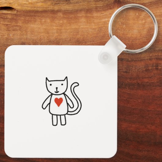 Cute Love Cartoon Sleutelhanger (Achterkant)