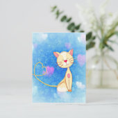 Cute Love Cat Briefkaart (Staand voorkant)
