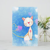 Cute Love Cat Briefpapier (Staand voorkant)
