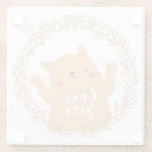 Cute Love Cat Glazen Onderzetter (Achterkant)