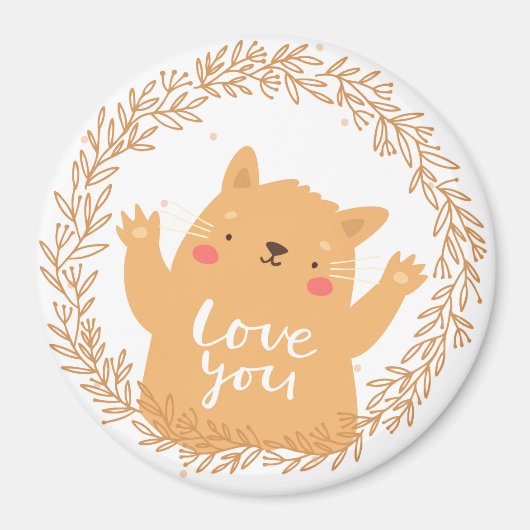 Cute Love Cat Magnet (Voorkant)