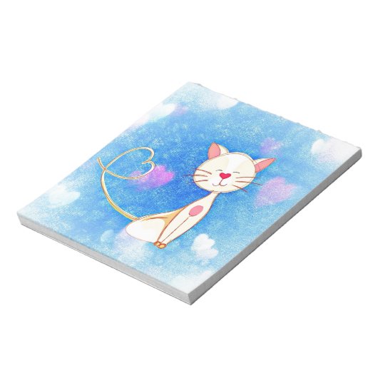 Cute Love Cat Notitieblok (Linkerzijde)