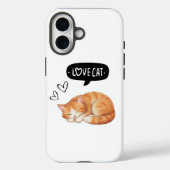 Cute Love Cat Sleeping Kitten Phone Case (Achterkant)