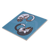 Cute Love Cats Ceramic Tegel Tegeltje (Zijkant)