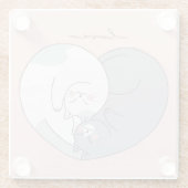 Cute Love Cats Glazen Onderzetter (Achterkant)