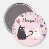 Cute Love Cats Magneet (Voorkant / Achterkant)