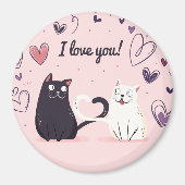 Cute Love Cats Magneet (Voorkant)