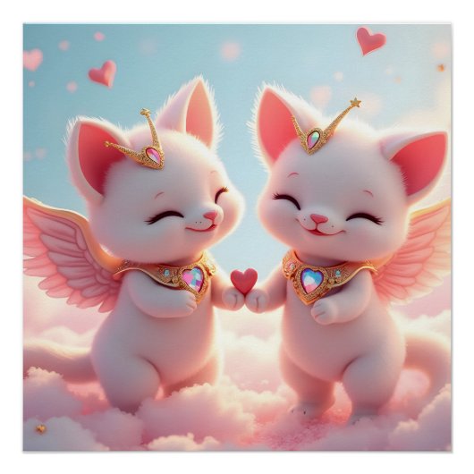 Cute Love Cats Perfect Poster (Voorkant)