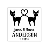 Cute Love Cats with Heart Personalized Weddenschap Rubberstempel (Afrduk)