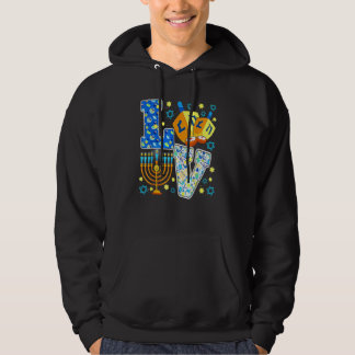 Cute LOVE Chanukah Hanukkah Decorations Dreidel Me Hoodie