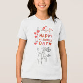 Cute Love Couple  Tri-Blend Shirt (Voorkant)