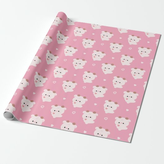 Cute Love Cow Cadeaupapier (Uitgerold)