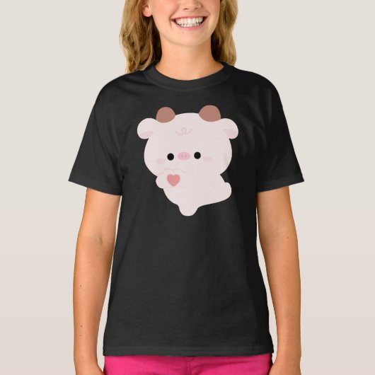 Cute Love Cow T-shirt (Voorkant)