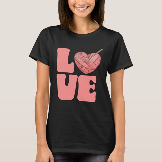 Cute LOVE Crocheting T-shirt (Voorkant)