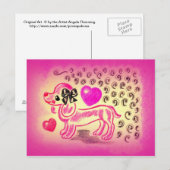 Cute Love Dachshund Briefkaart (Voorkant / Achterkant)