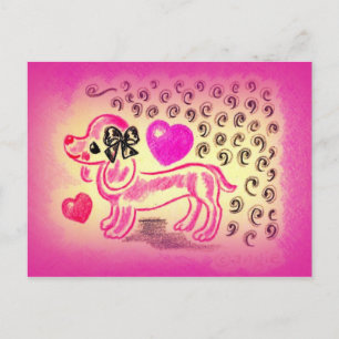Cute Love Dachshund Briefkaart
