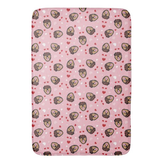 Cute Love Dog Pink Red Badmat (Voorkant Verticaal)