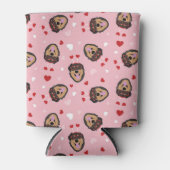 Cute Love Dog Pink Red Blikjeskoeler (Voorkant)