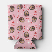 Cute Love Dog Pink Red Blikjeskoeler (Achterkant)