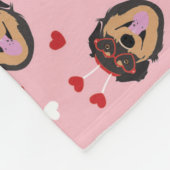 Cute Love Dog Pink Red Fleece Deken (Hoek)