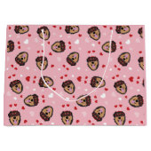 Cute Love Dog Pink Red Groot Cadeauzakje (Voorkant)