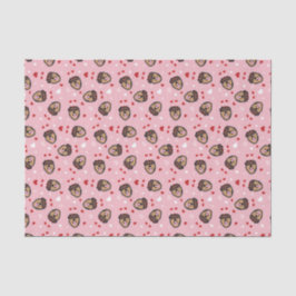 Cute Love Dog Pink Red Tissuepapier