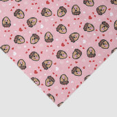 Cute Love Dog Pink Red Tissuepapier (Detail)