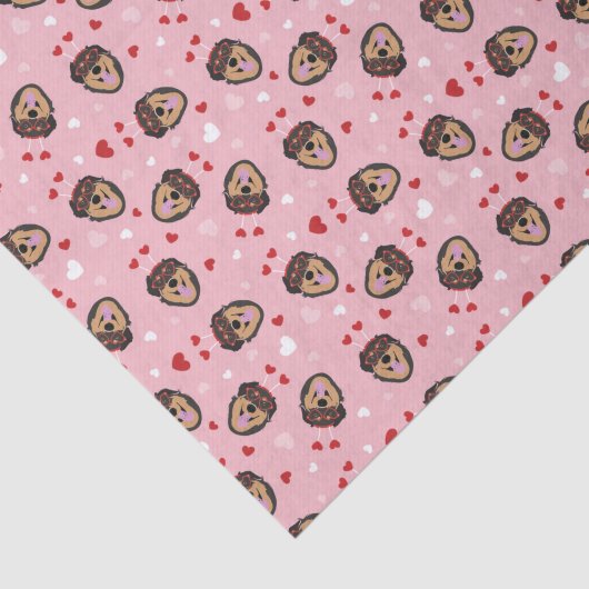 Cute Love Dog Pink Red Tissuepapier (Detail)