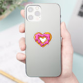 Cute love donut Sticker (Telefoon)
