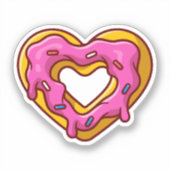 Cute love donut Sticker (Voorkant)