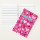 Cute Love Doodle Sweet Heart Pattern Roze Notitieboek (Binnen)
