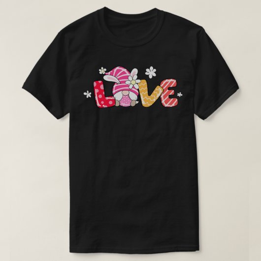 Cute Love Egg Bunny Easter Gnome T-shirt (Design voorkant)