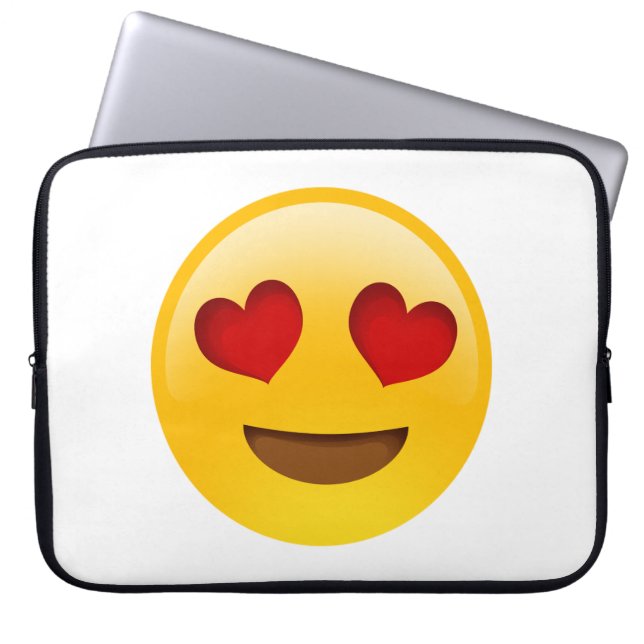 Cute 'Love' Emoji 15-inch laptop-hoesje Laptop Sleeve (Voorkant)