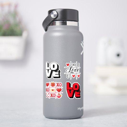 Cute Love Emoji Valentine Sticker Sheet (HydroFlask)