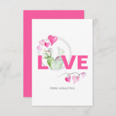 Cute Love en Cactus Kinder Classroom Valentijn Car (Voorkant / Achterkant)