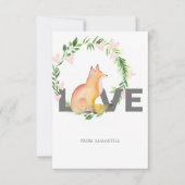 Cute Love en Fox Kinder Classroom Valentijn Card (Voorkant)