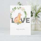 Cute Love en Fox Kinder Classroom Valentijn Card (Staand voorkant)