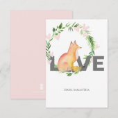 Cute Love en Fox Kinder Classroom Valentijn Card (Voorkant / Achterkant)