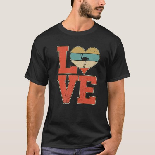 Cute Love Flamingo Lover Animals Valentijn T-shirt (Voorkant)
