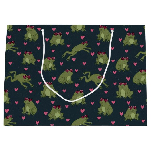 Cute Love Frogs Large Gift Bag Groot Cadeauzakje (Voorkant)