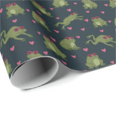 Cute Love Frogs Wrapping Paper Roll Cadeaupapier (Rol Hoek)