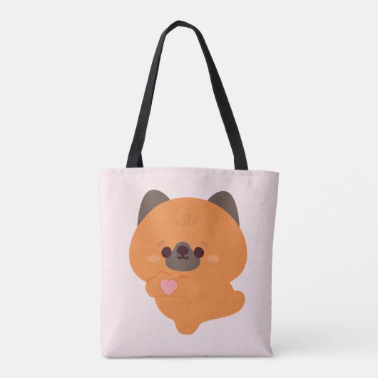 Cute Love German Shepherd Puppy Tote Bag (Achterkant)