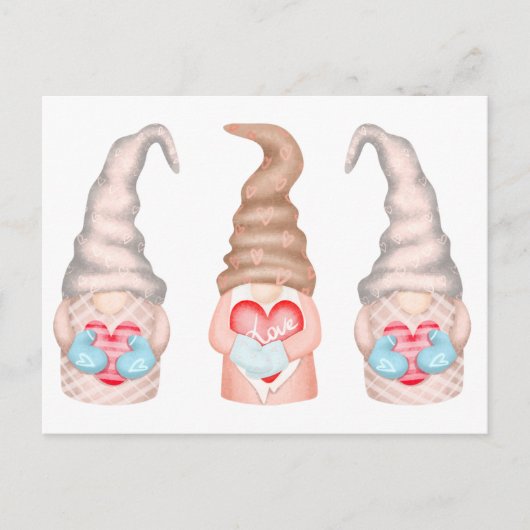 Cute Love Gnomes Valentijns  Holiday Briefkaart (Voorkant)