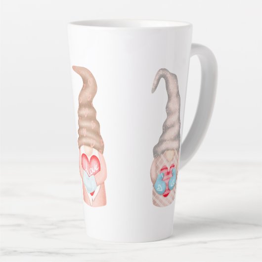 Cute Love Gnomes Valentijnse  Holiday Latte Mok (Rechterhoek)