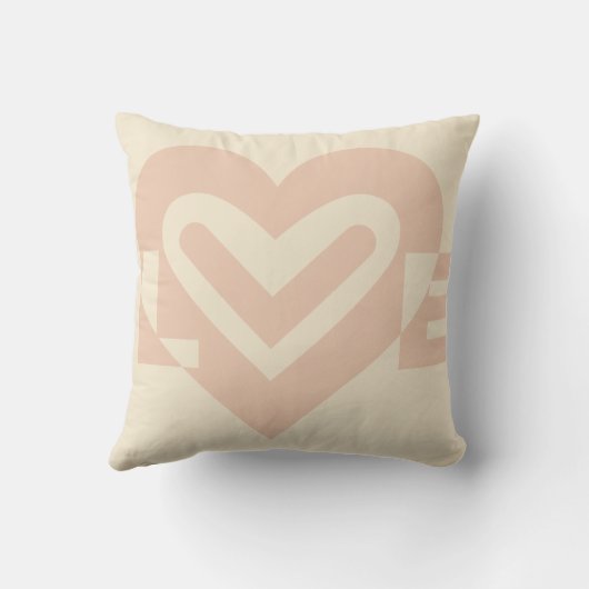 Cute Love Grafisch in Beige Kussen (Achterkant)